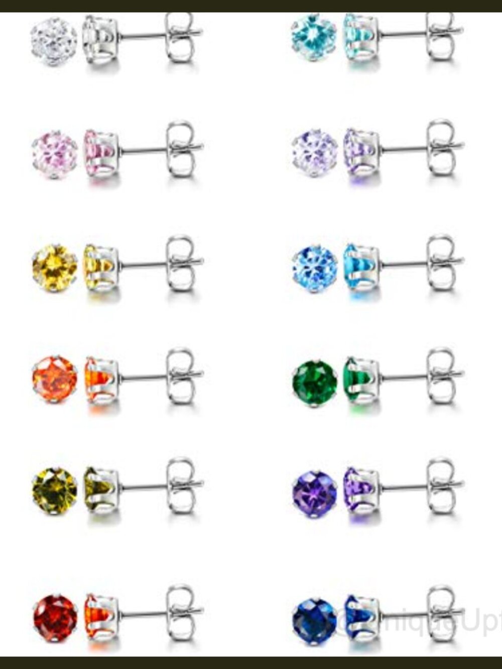 12 Pairs Stainless Steel Stud Earrings Hypoallergenic 3mm